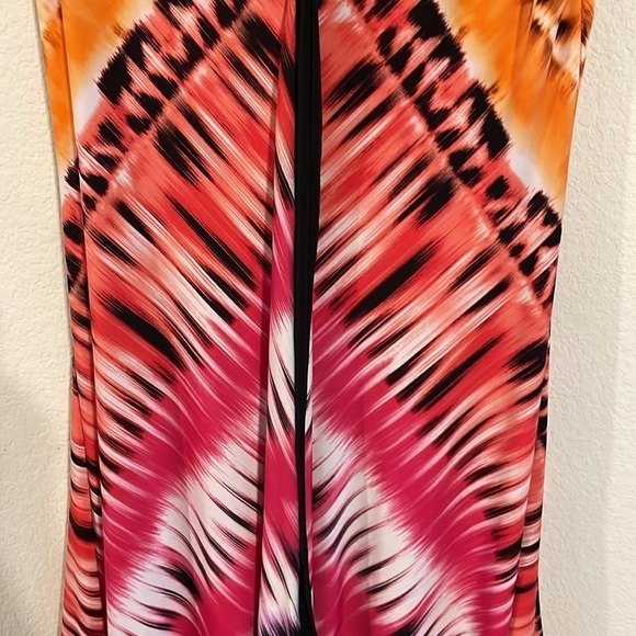 Peter Nygard Women’s Midi Dress Size 10 Pink Abstract Asymmetrical Lagenlook - Picture 5 of 14